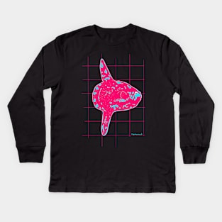 Pink Mola mola Kids Long Sleeve T-Shirt